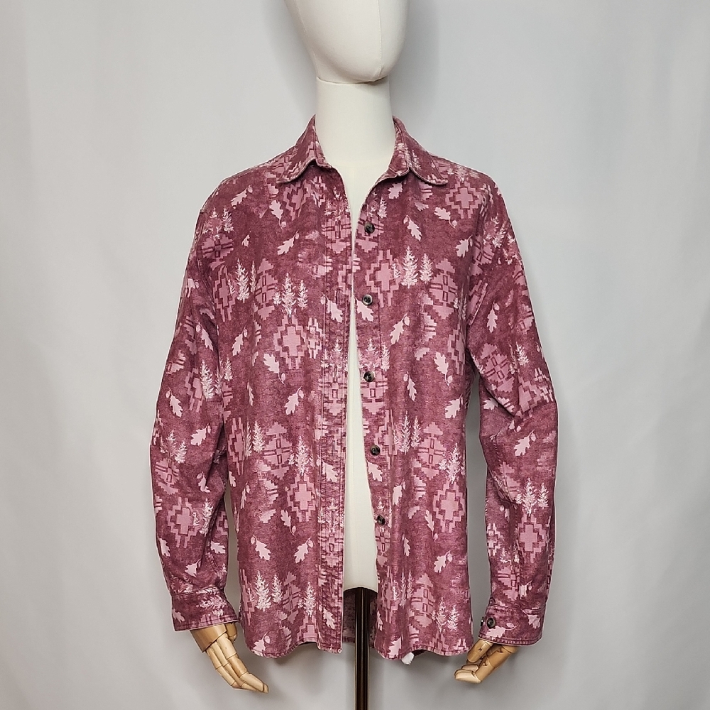 Cabela's Purple Patterned Button Down Shirt